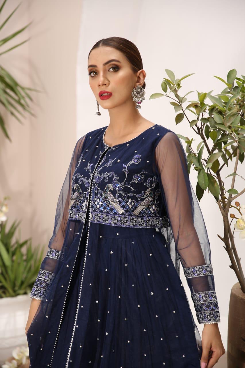 Navy Blue Pashvas – Azure 21– Bisma Akbar