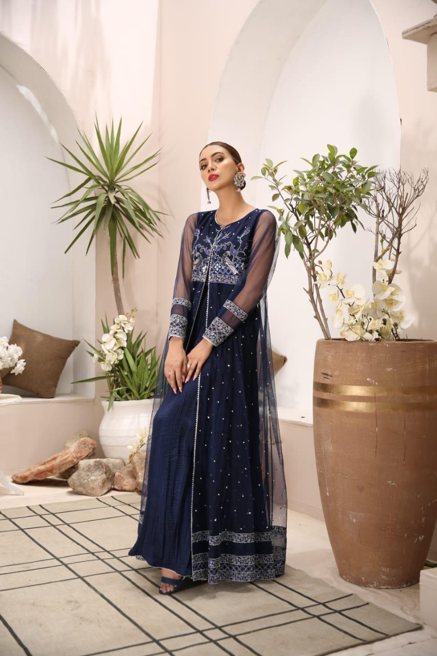 Navy Blue Pashvas – Azure 21– Bisma Akbar